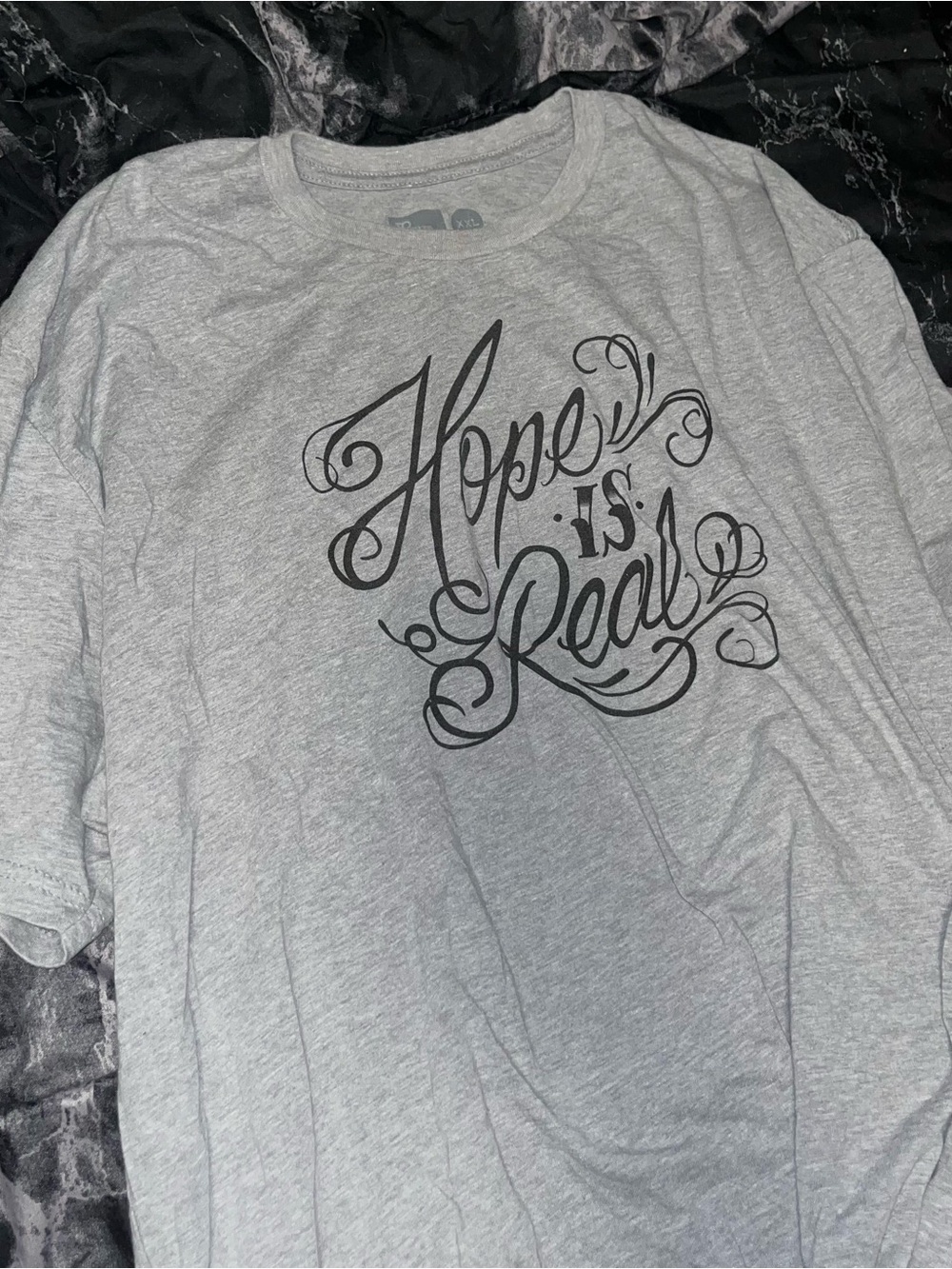 Rare Twloha Gray 'Hope is Real' Graphic script T-Shirt size xxl